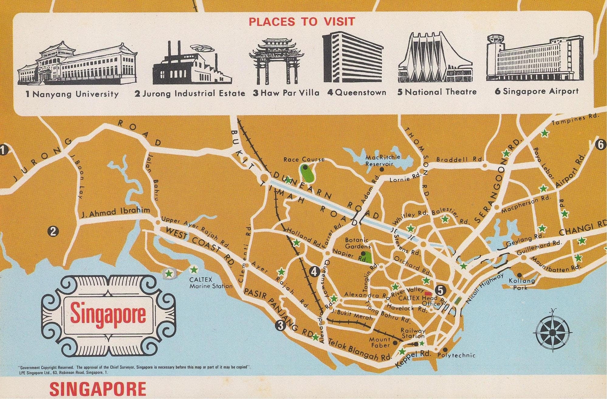 Old city map of Singapore, 1956 – PrintsXXL