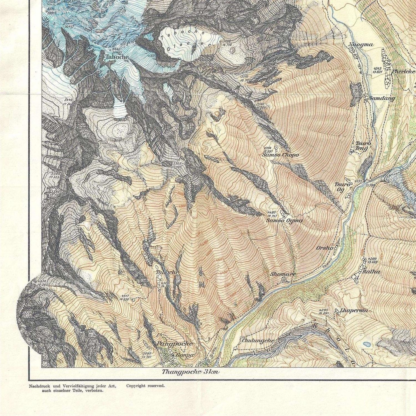 detail of the map from the bottom left corner