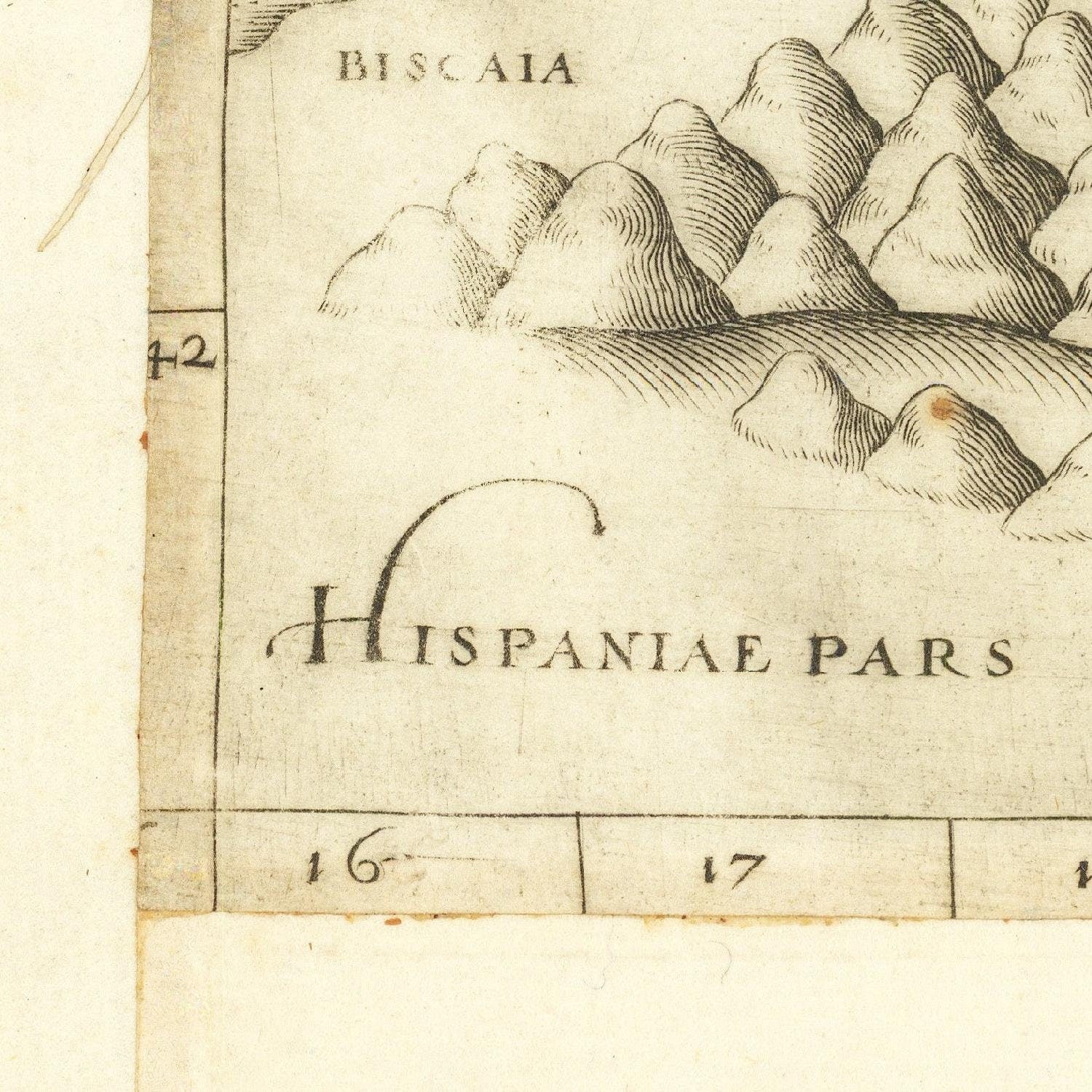 detail of the map from the bottom left corner