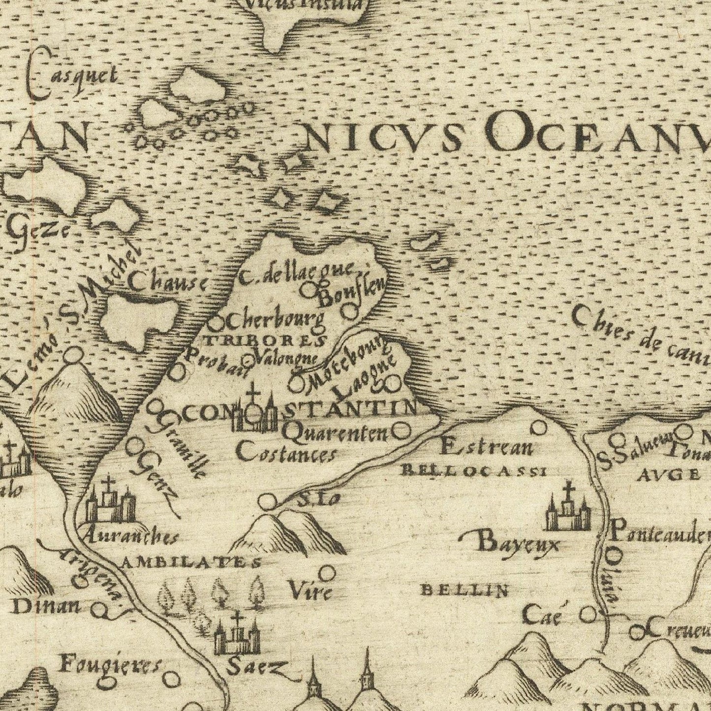 detail of the map from the centre left