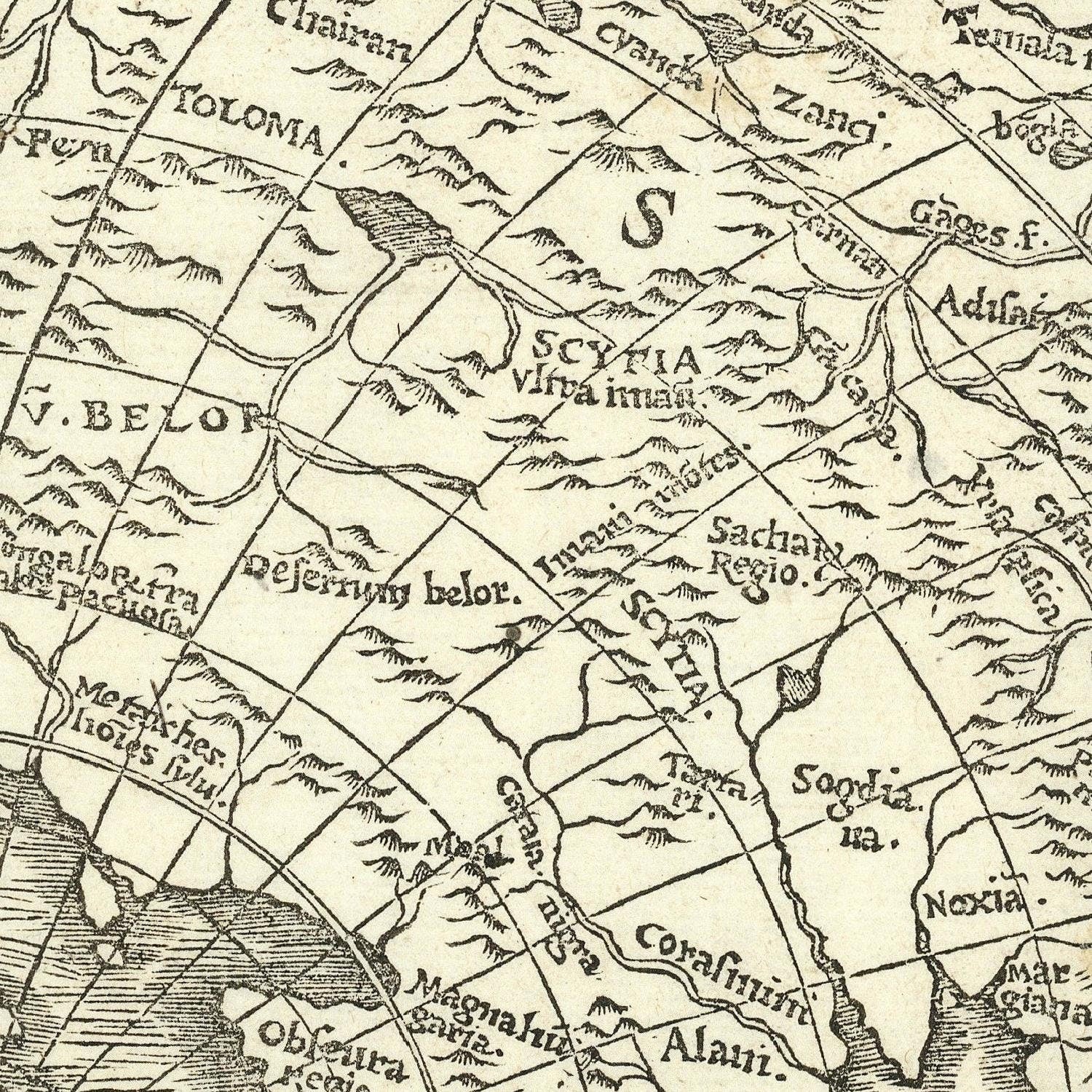 detail of the map from the centre left