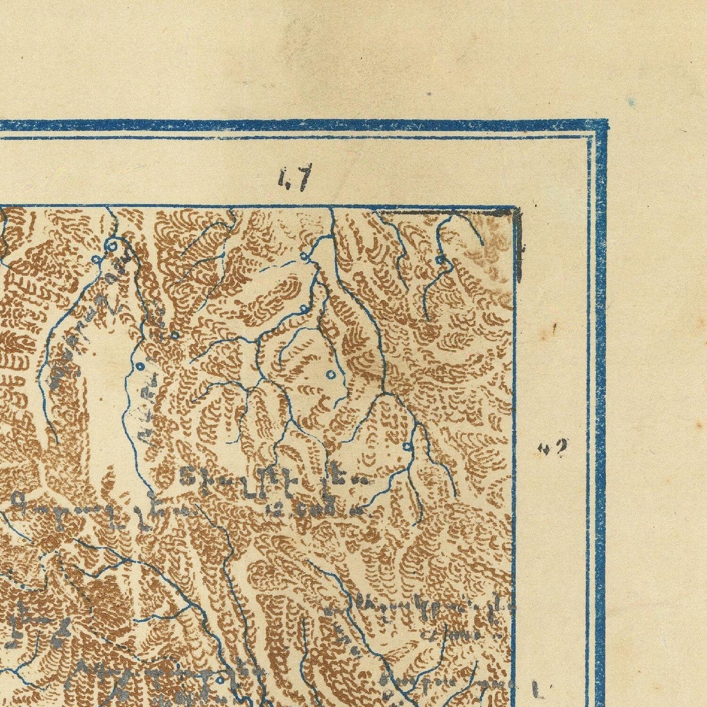 detail of the map from the top right corner