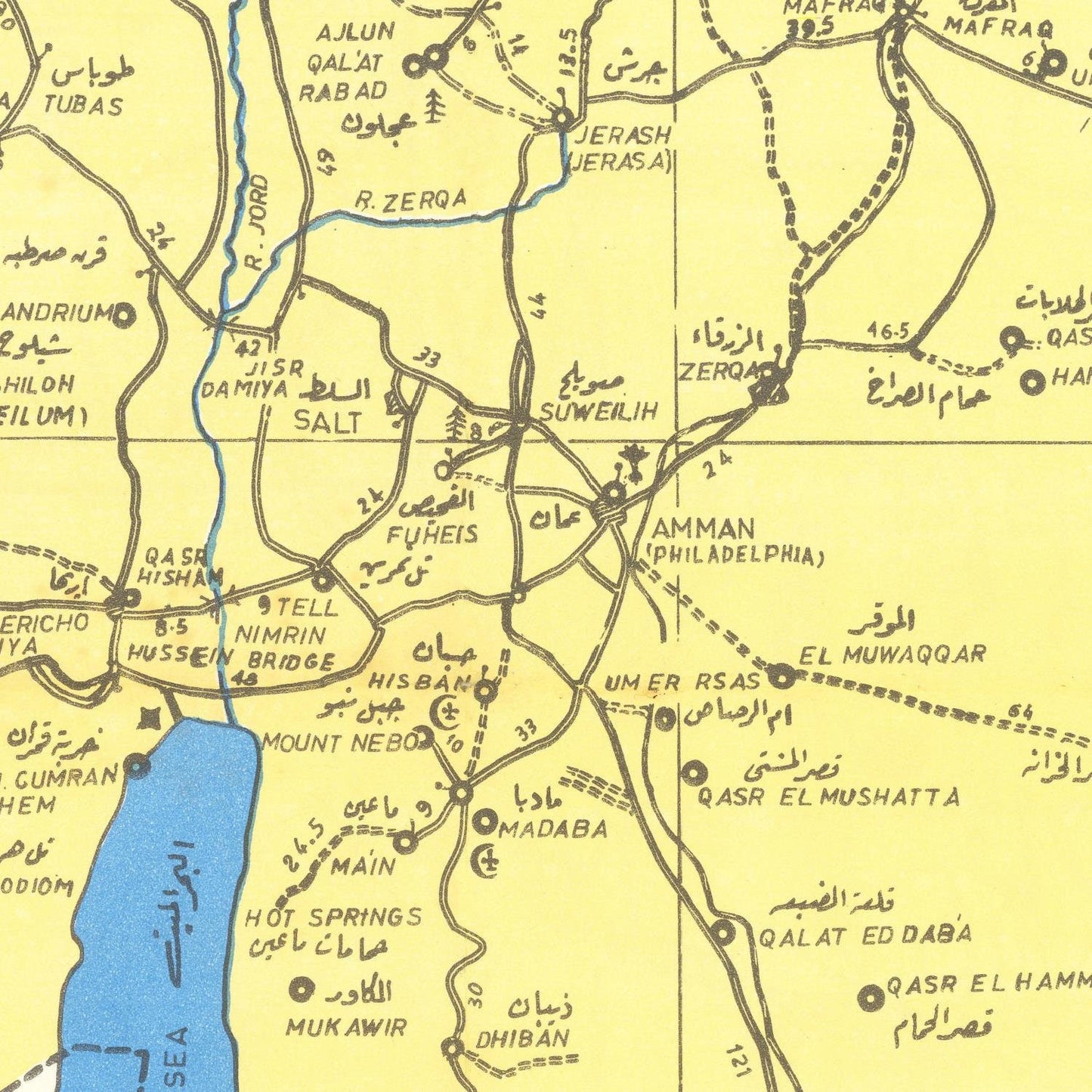 detail of the map from the centre left