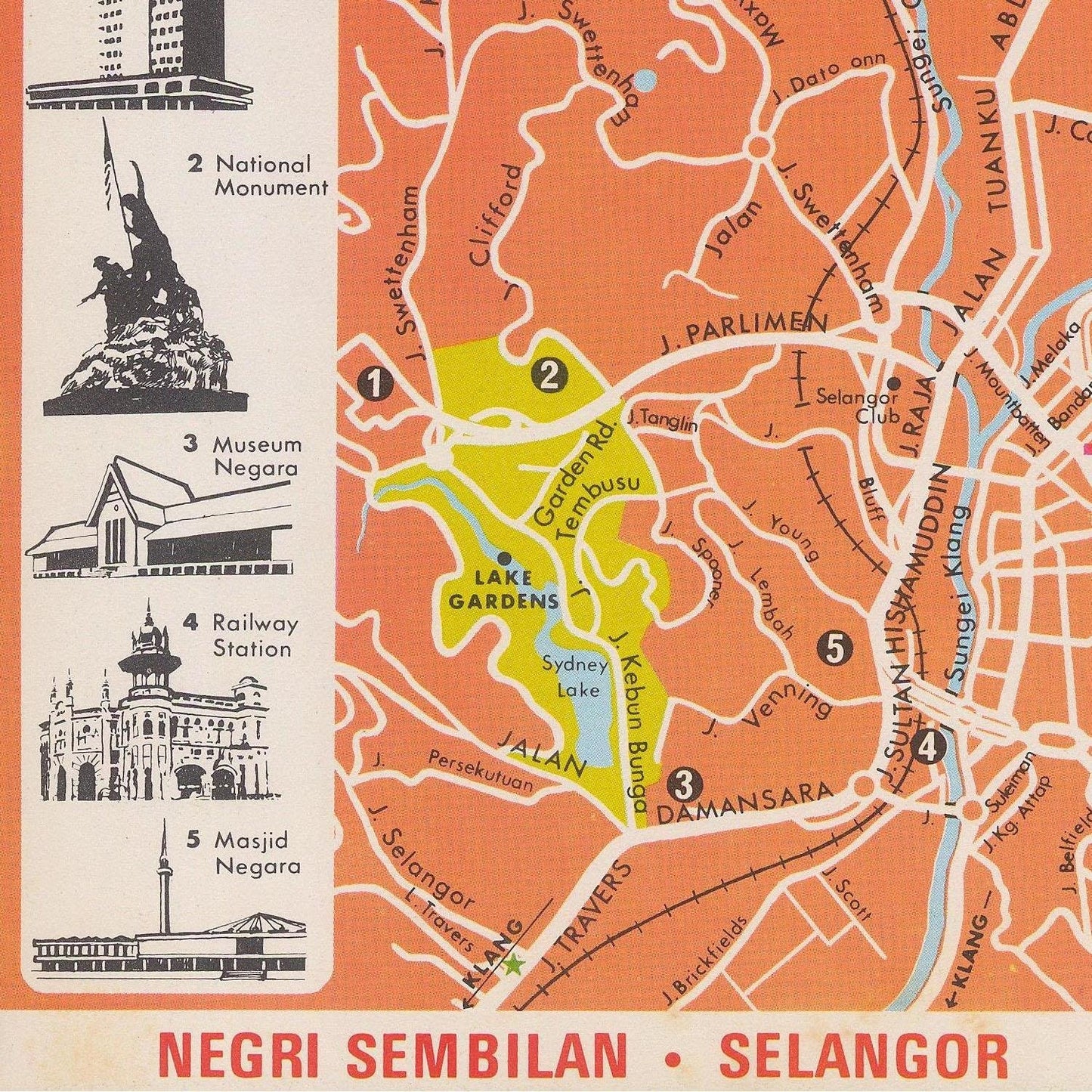 detail of the map from the bottom left corner