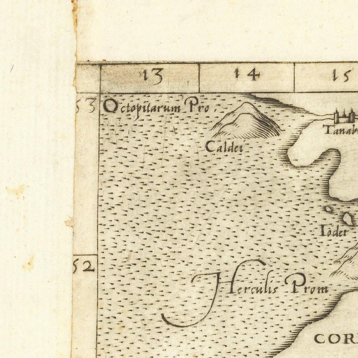 detail of the map from the top left corner