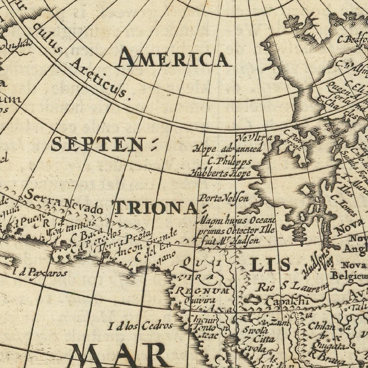 detail of the map from the centre left