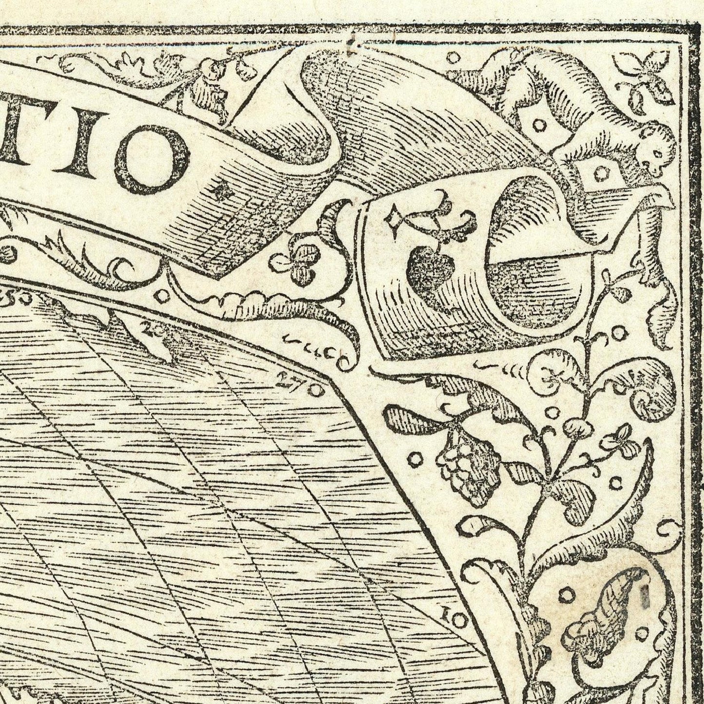 detail of the map from the top right corner