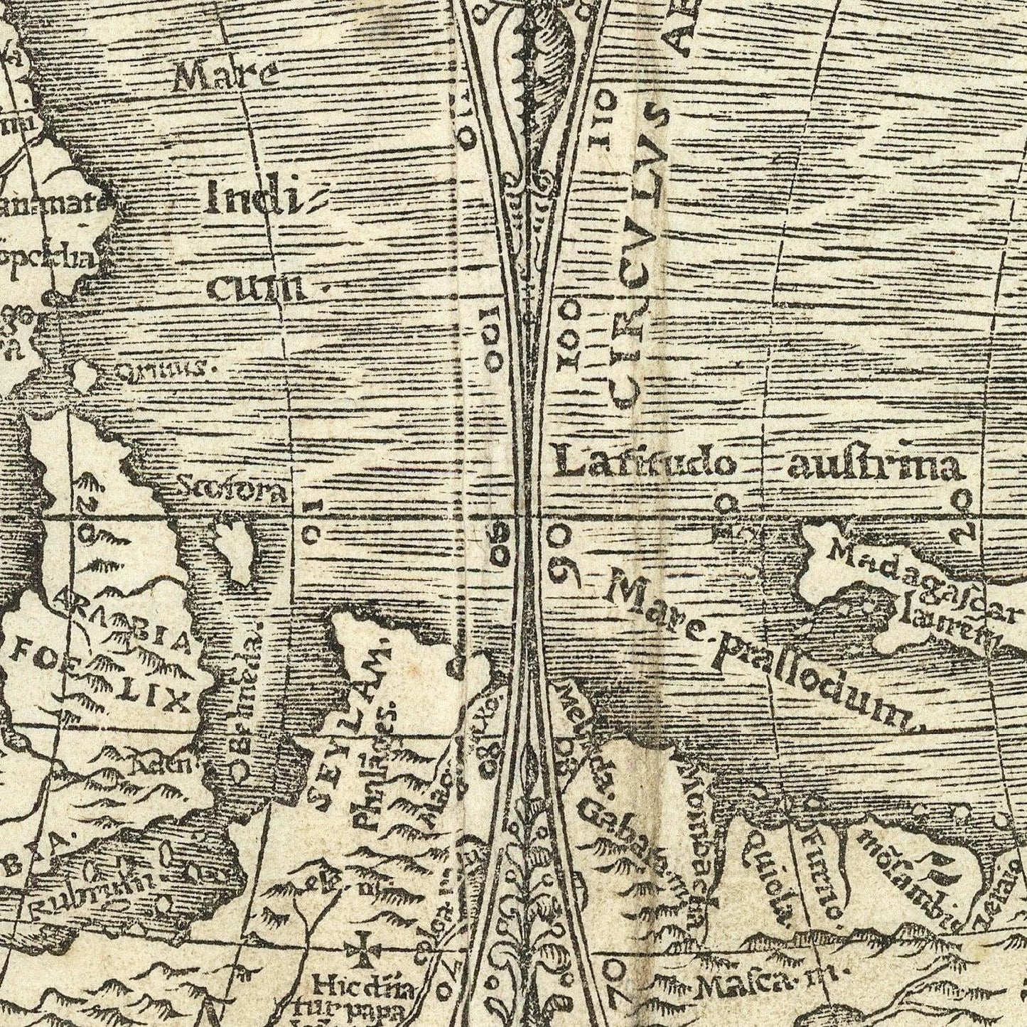 detail of the map from the centre 