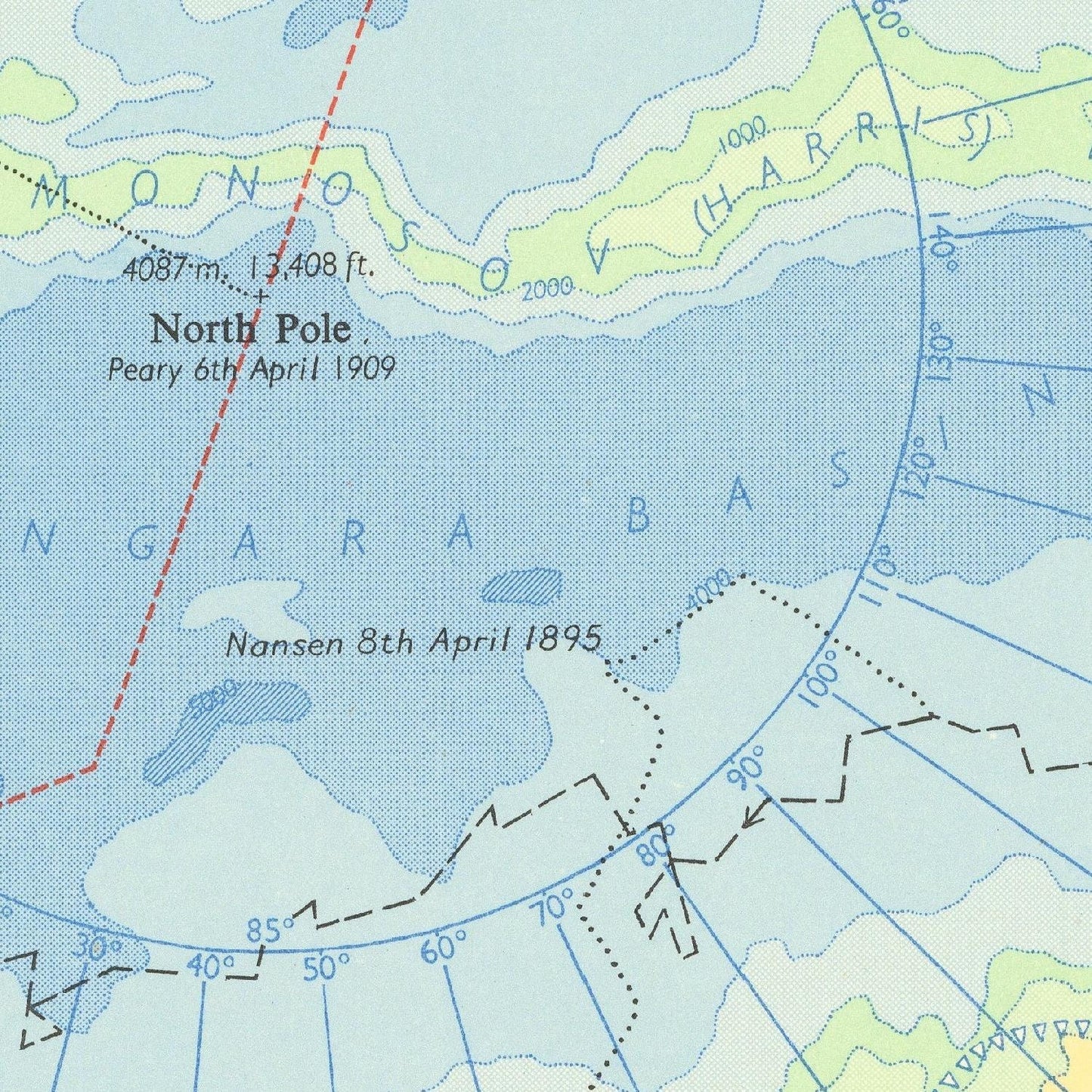 detail of the map from the centre 