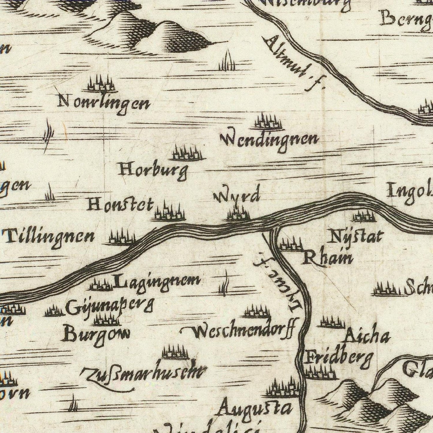 detail of the map from the centre 