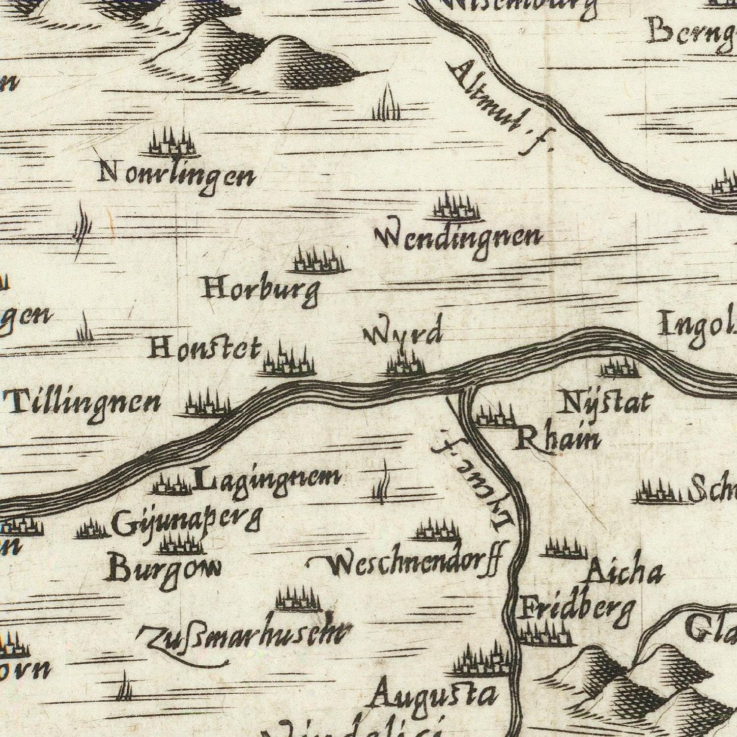 detail of the map from the centre 