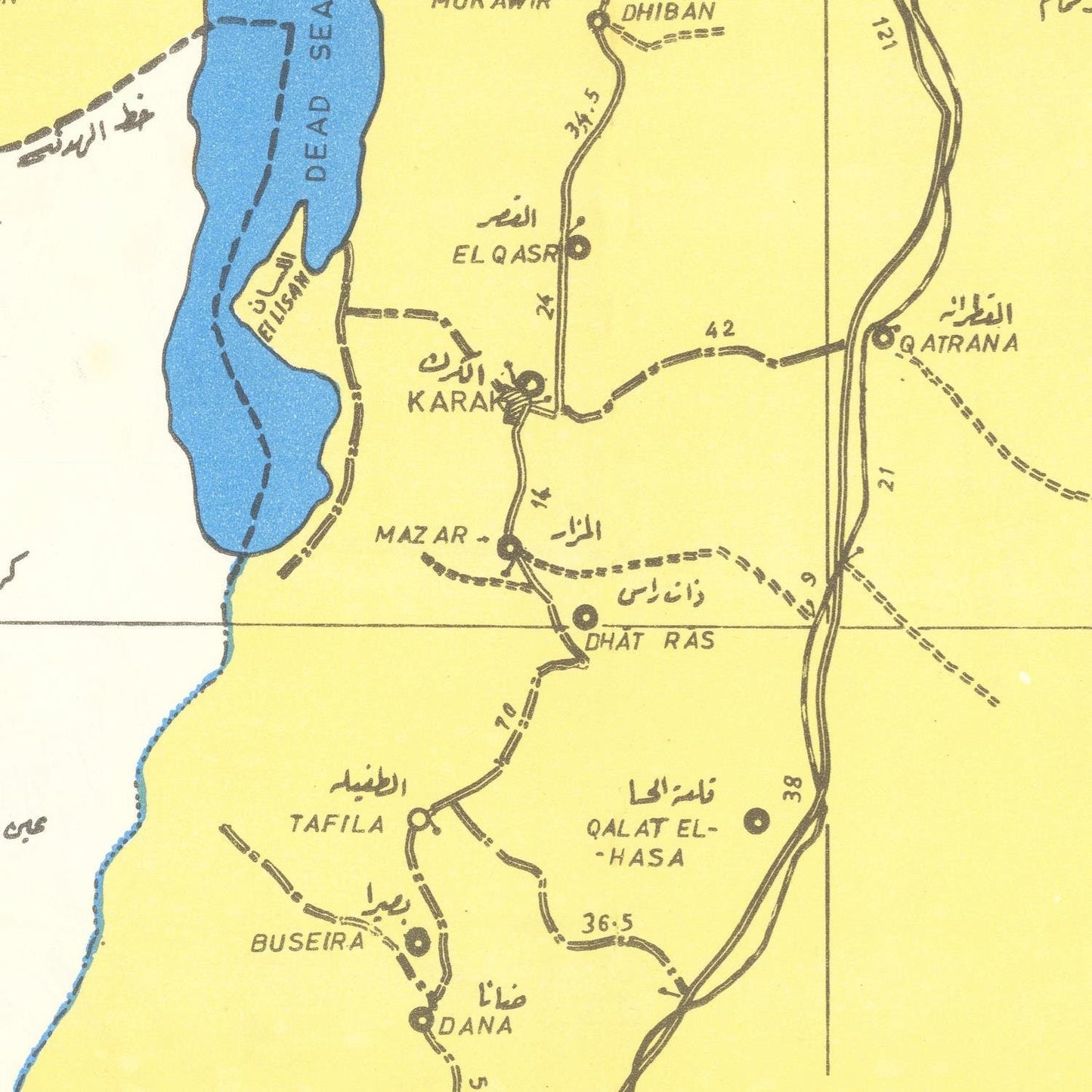 detail of the map from the centre 