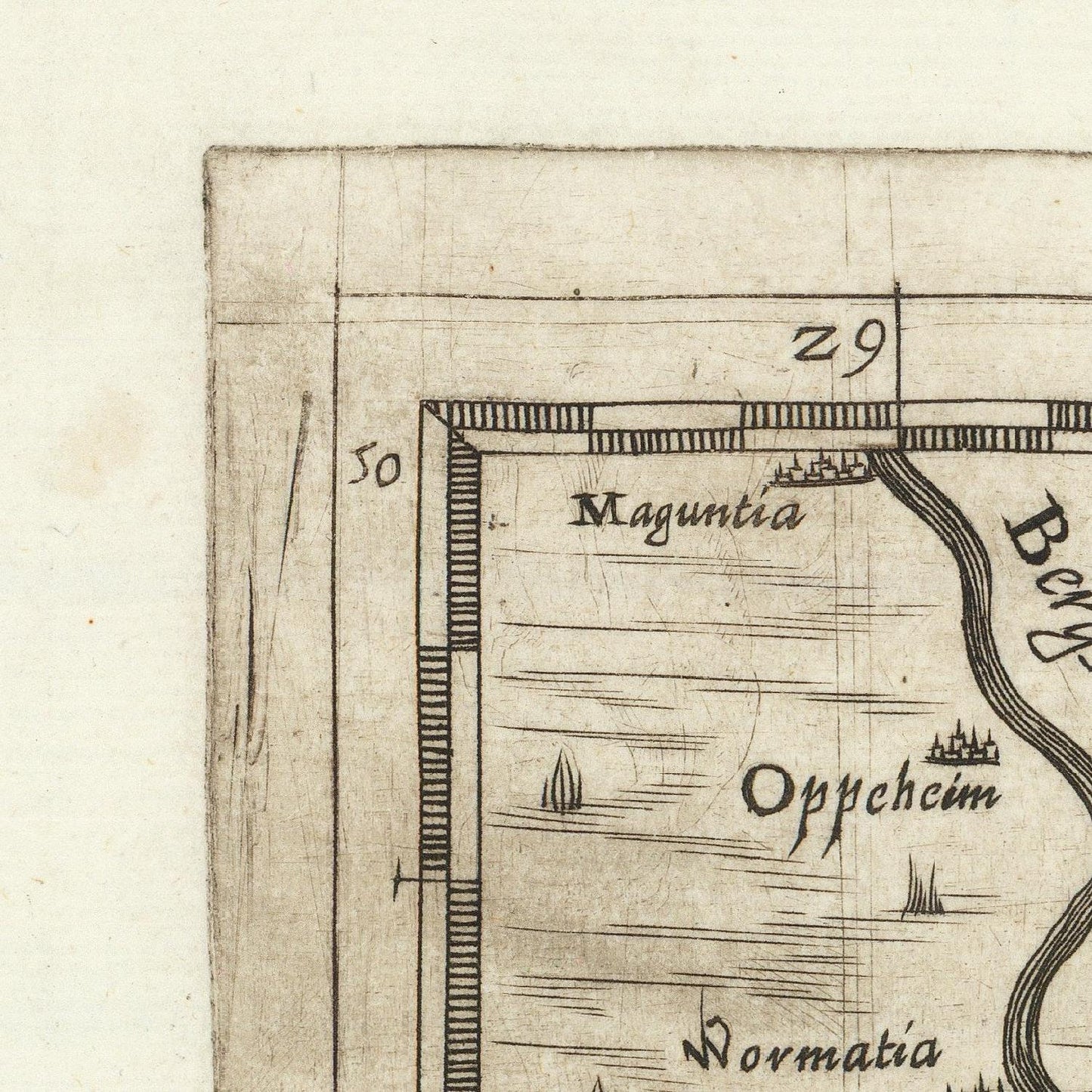 detail of the map from the top left corner