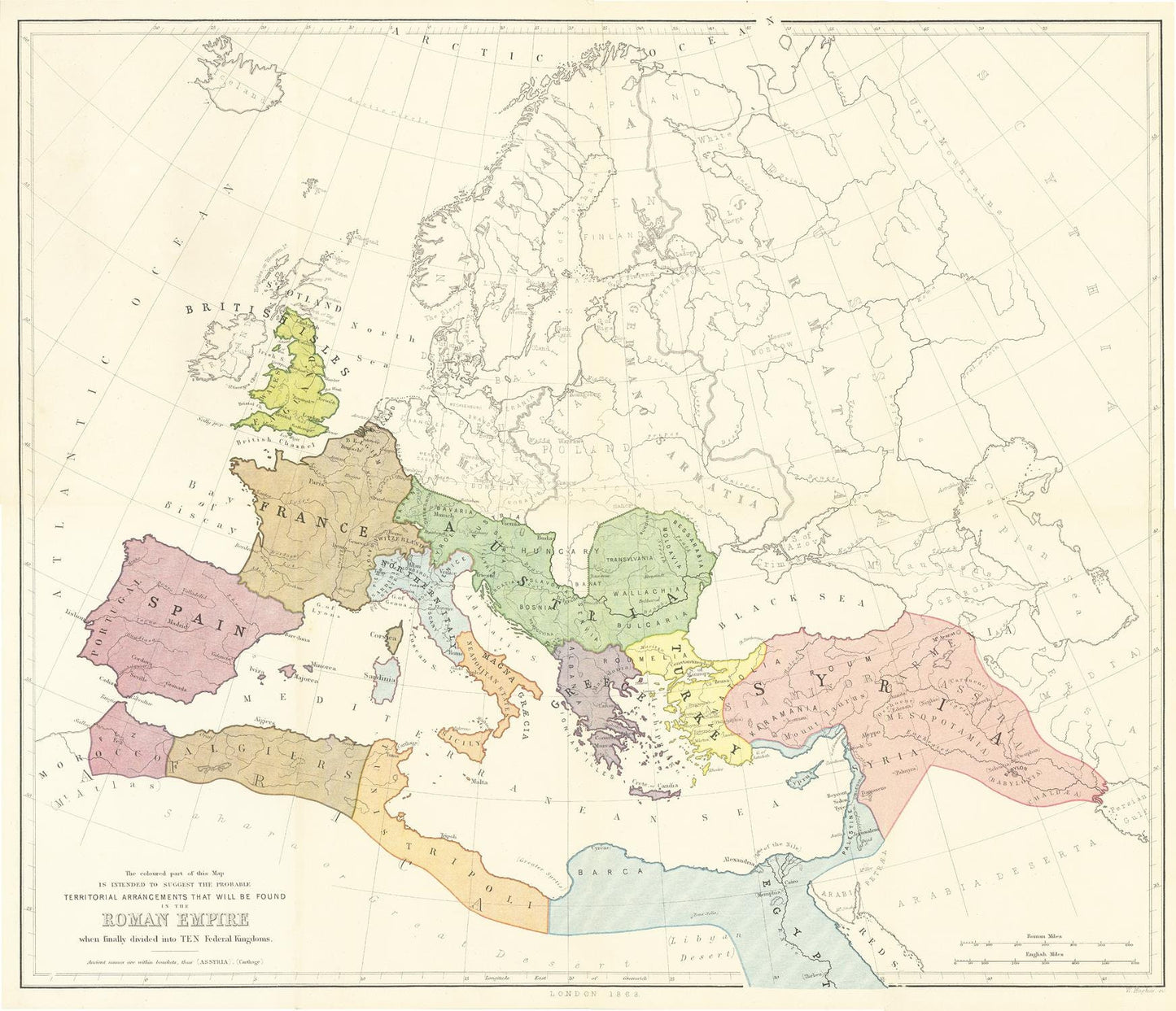 presentation of the map reproduction without a frame