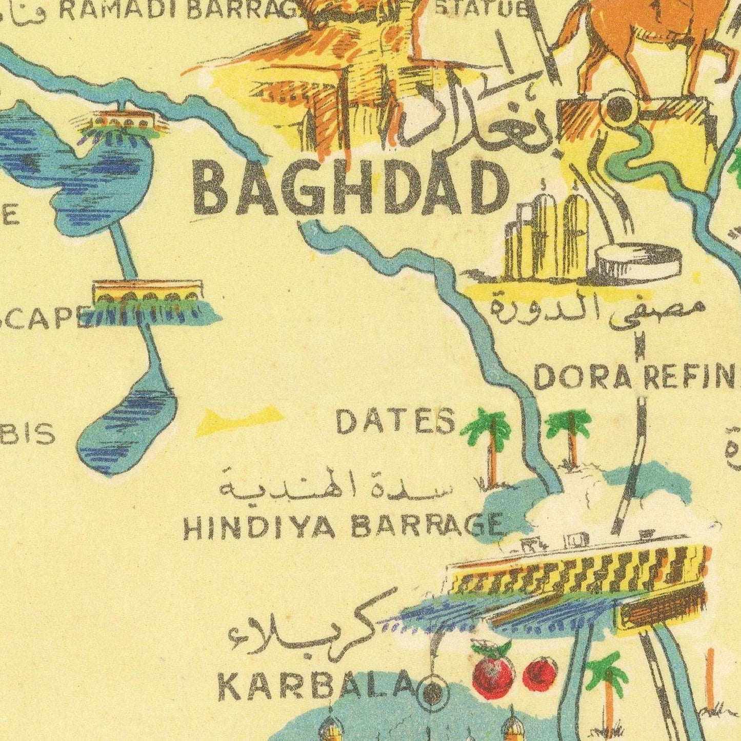 detail of the map from the centre 