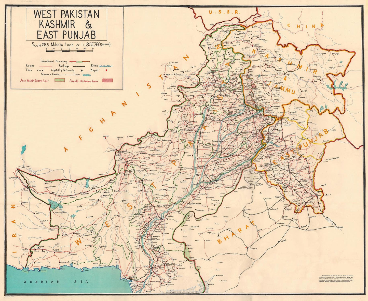 presentation of the map reproduction without a frame