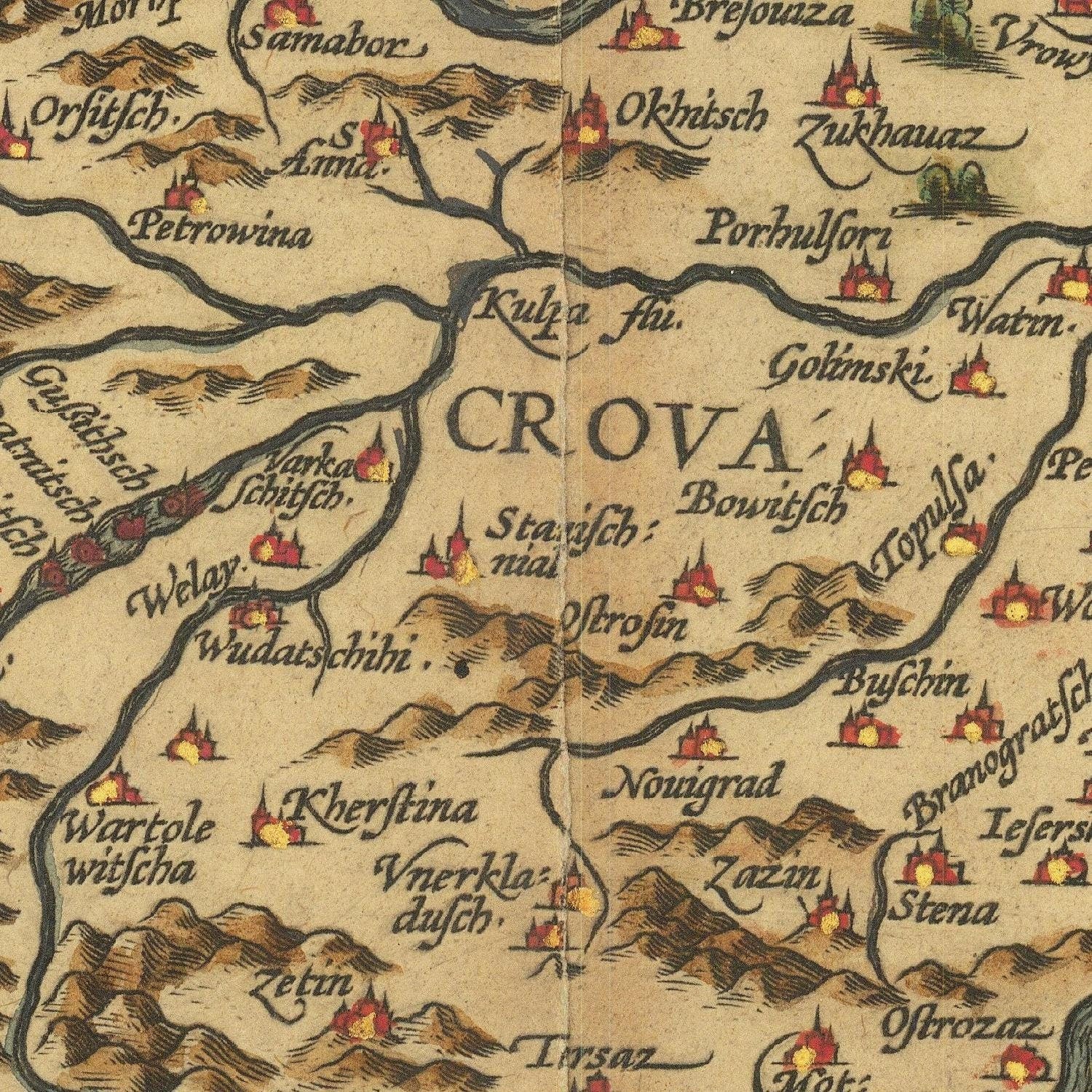 detail of the map from the centre 