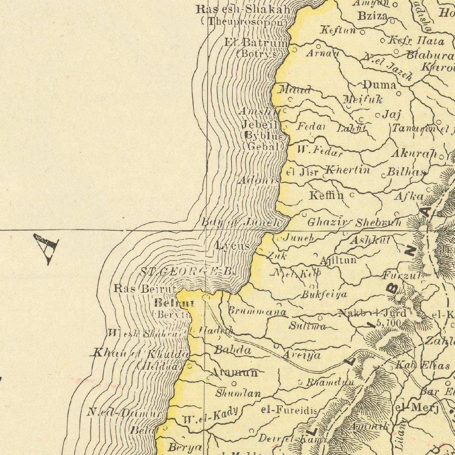 detail of the map from the centre left