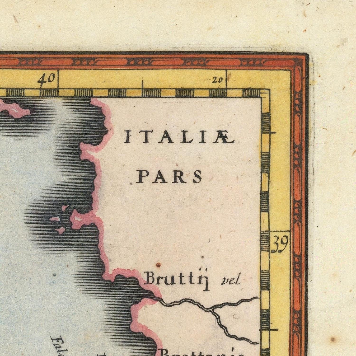 detail of the map from the top right corner