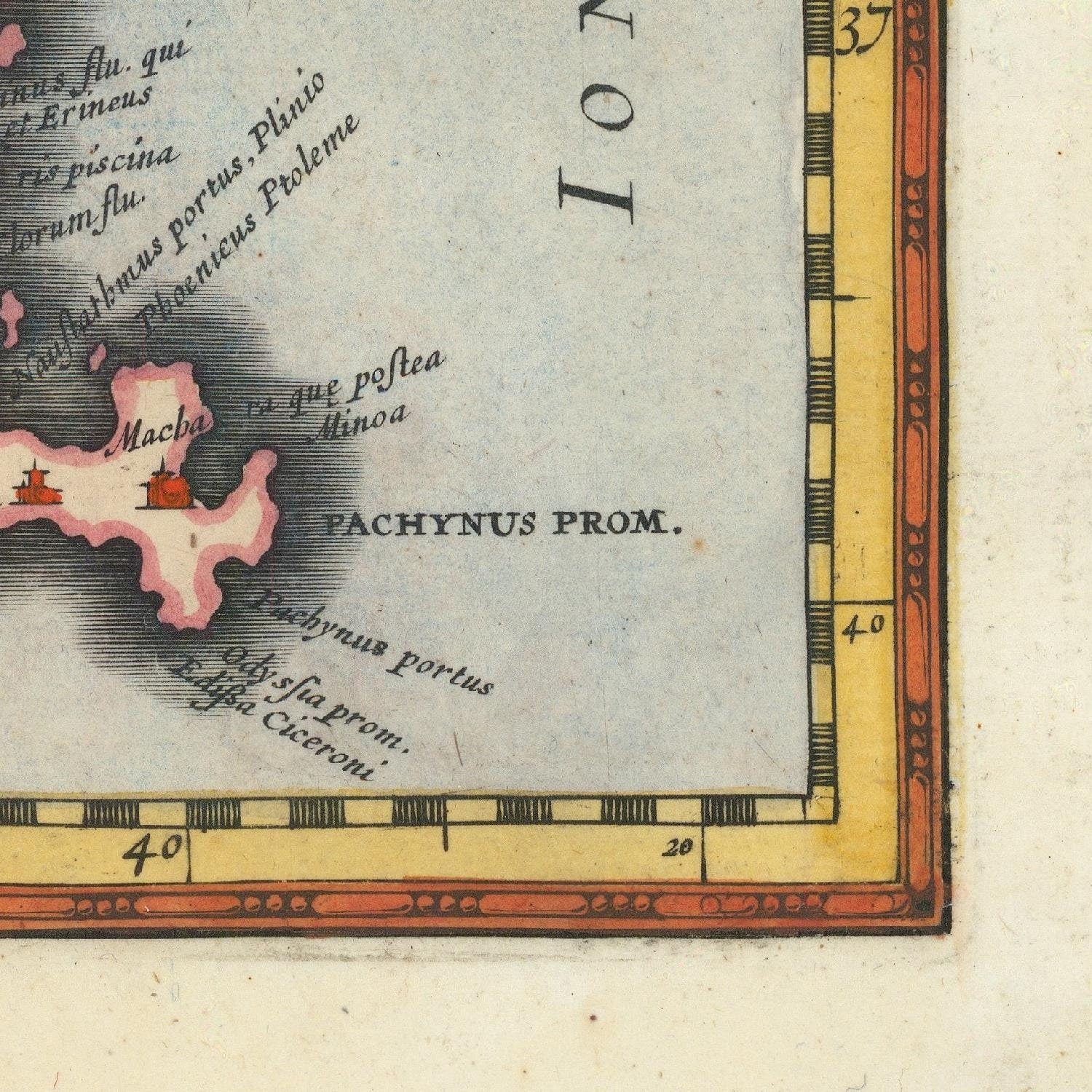 detail of the map from the bottom right corner