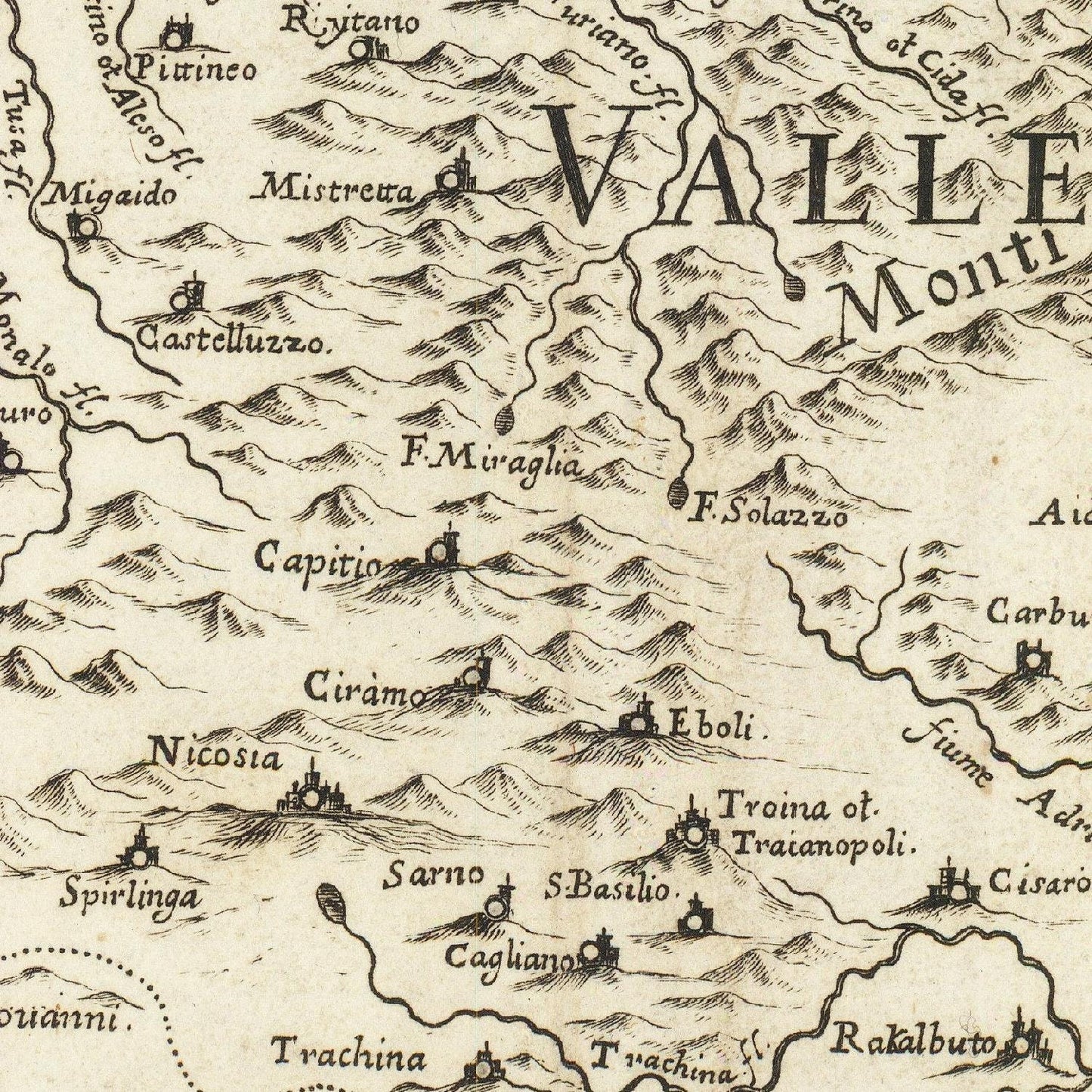 detail of the map from the centre 