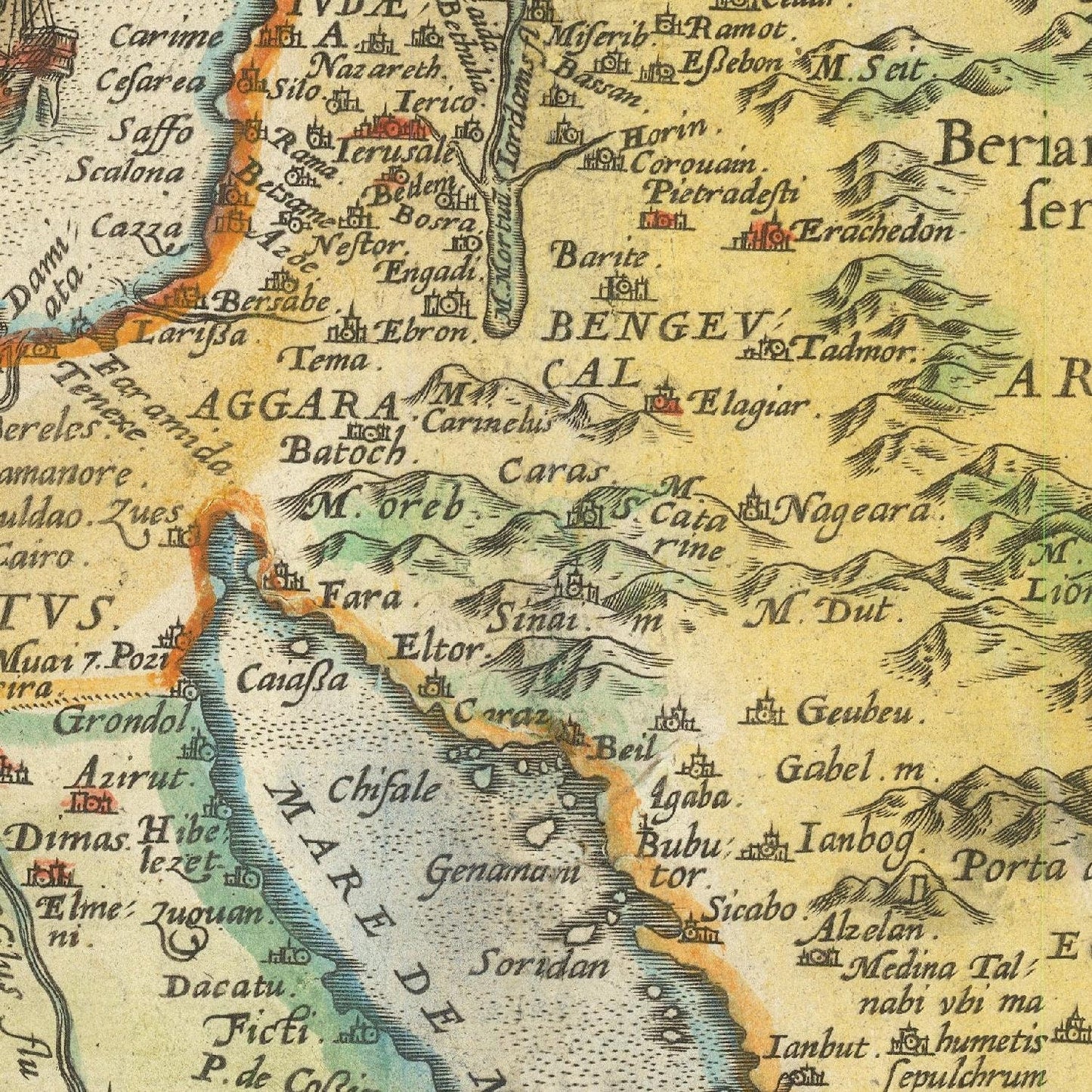 detail of the map from the centre 