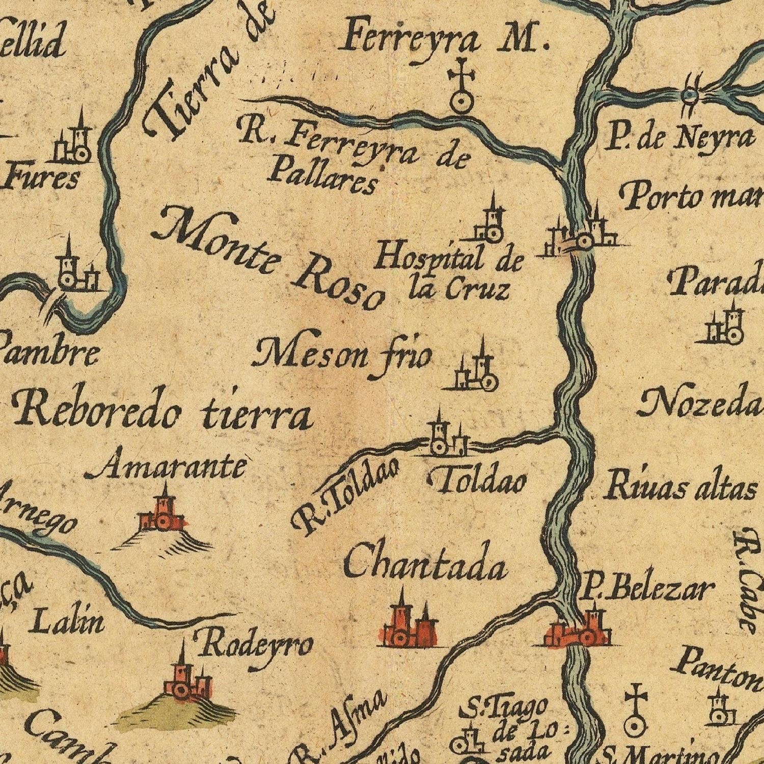 detail of the map from the centre 