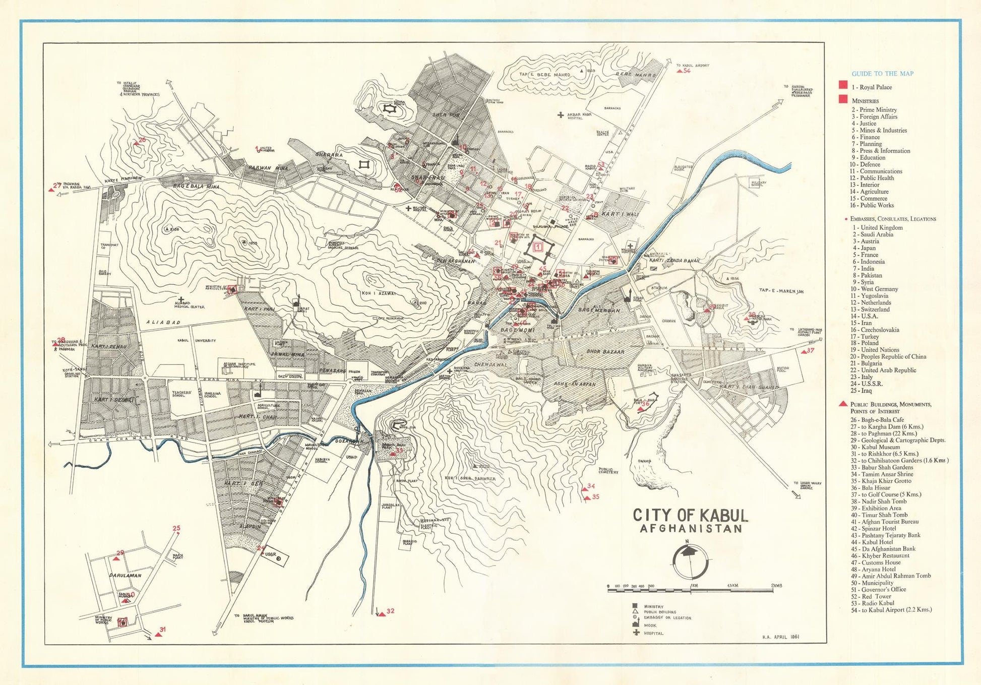 presentation of the map reproduction without a frame