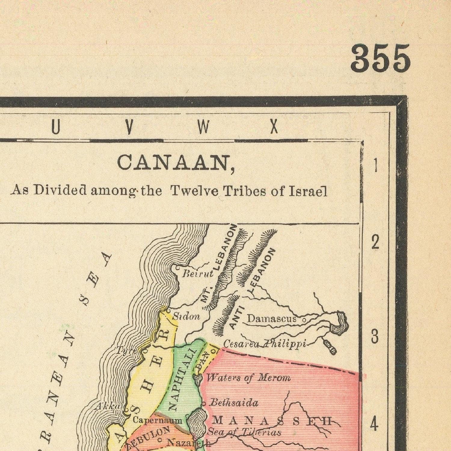 detail of the map from the bottom left corner