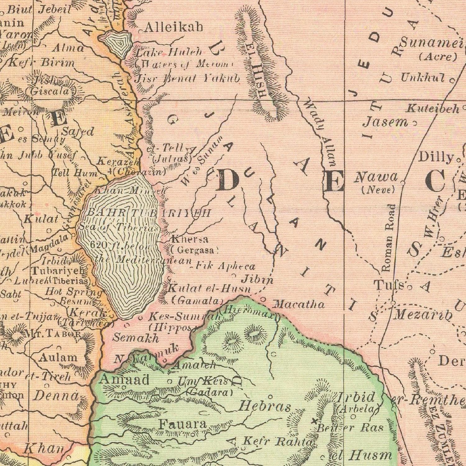 detail of the map from the centre 