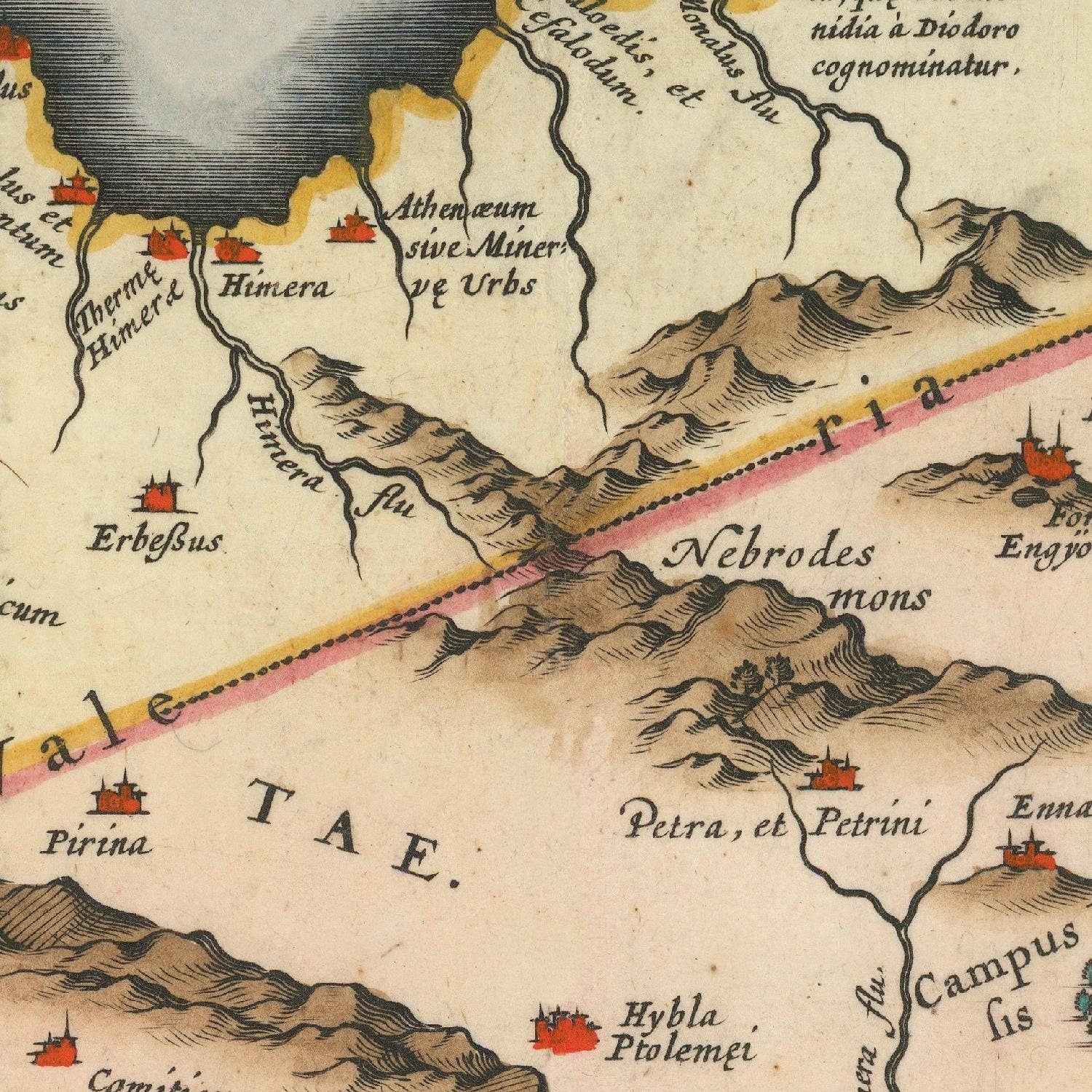 detail of the map from the centre 