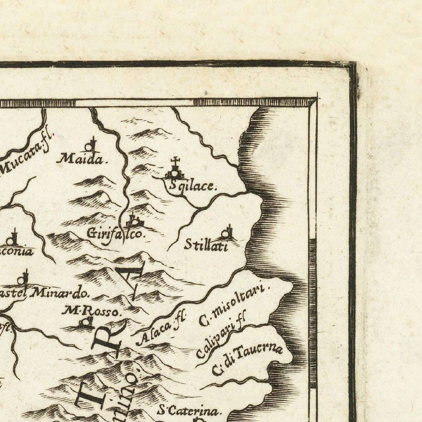 detail of the map from the top right corner