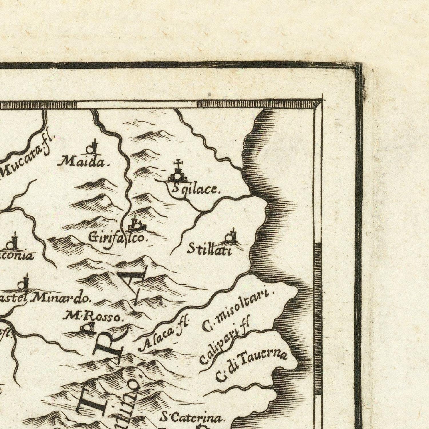 detail of the map from the top right corner