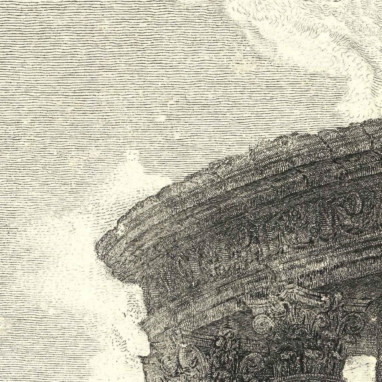 detail of the engraving reproduction from the centre 