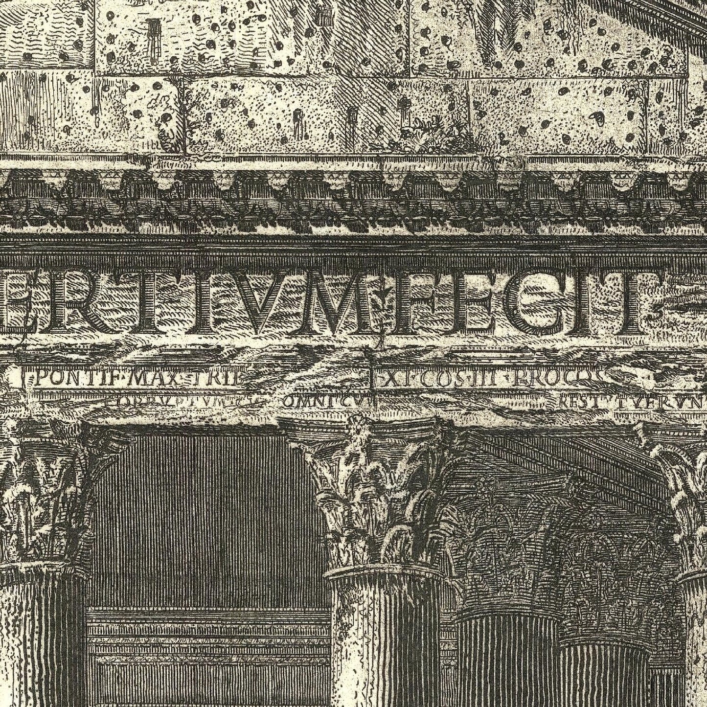 detail of the engraving reproduction from the centre 