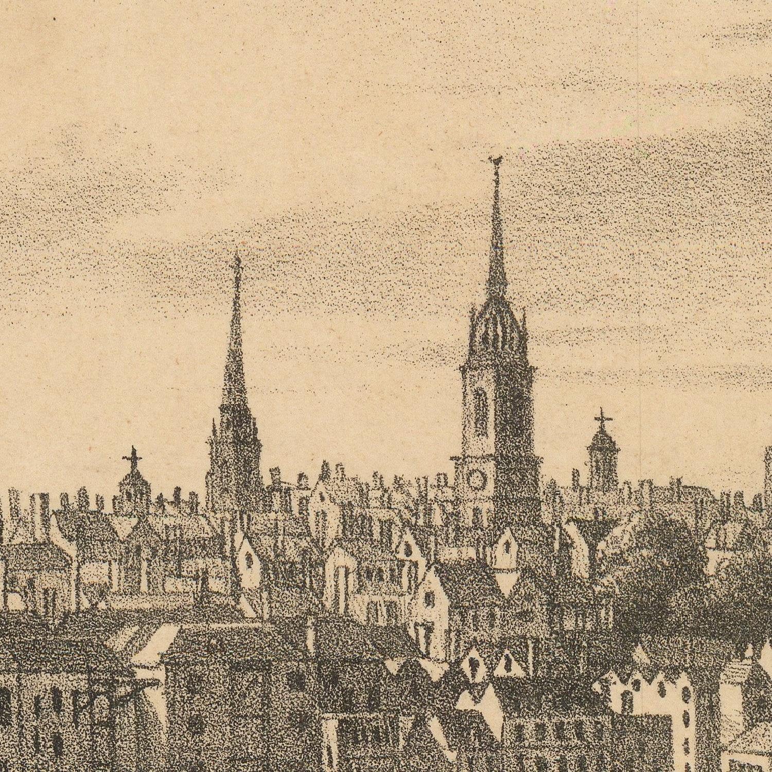 detail of the engraving reproduction from the centre 