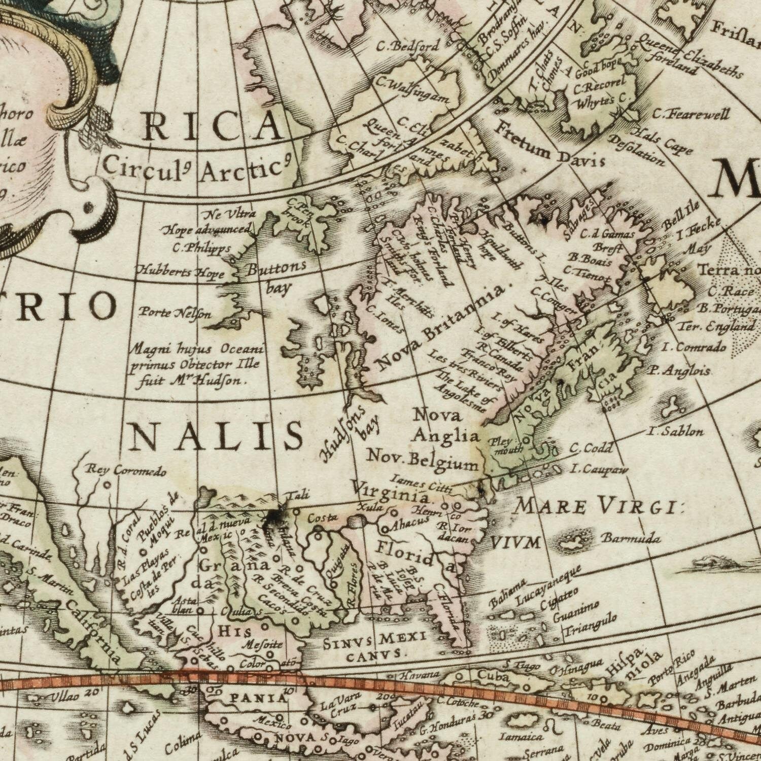 detail of the map from the centre left