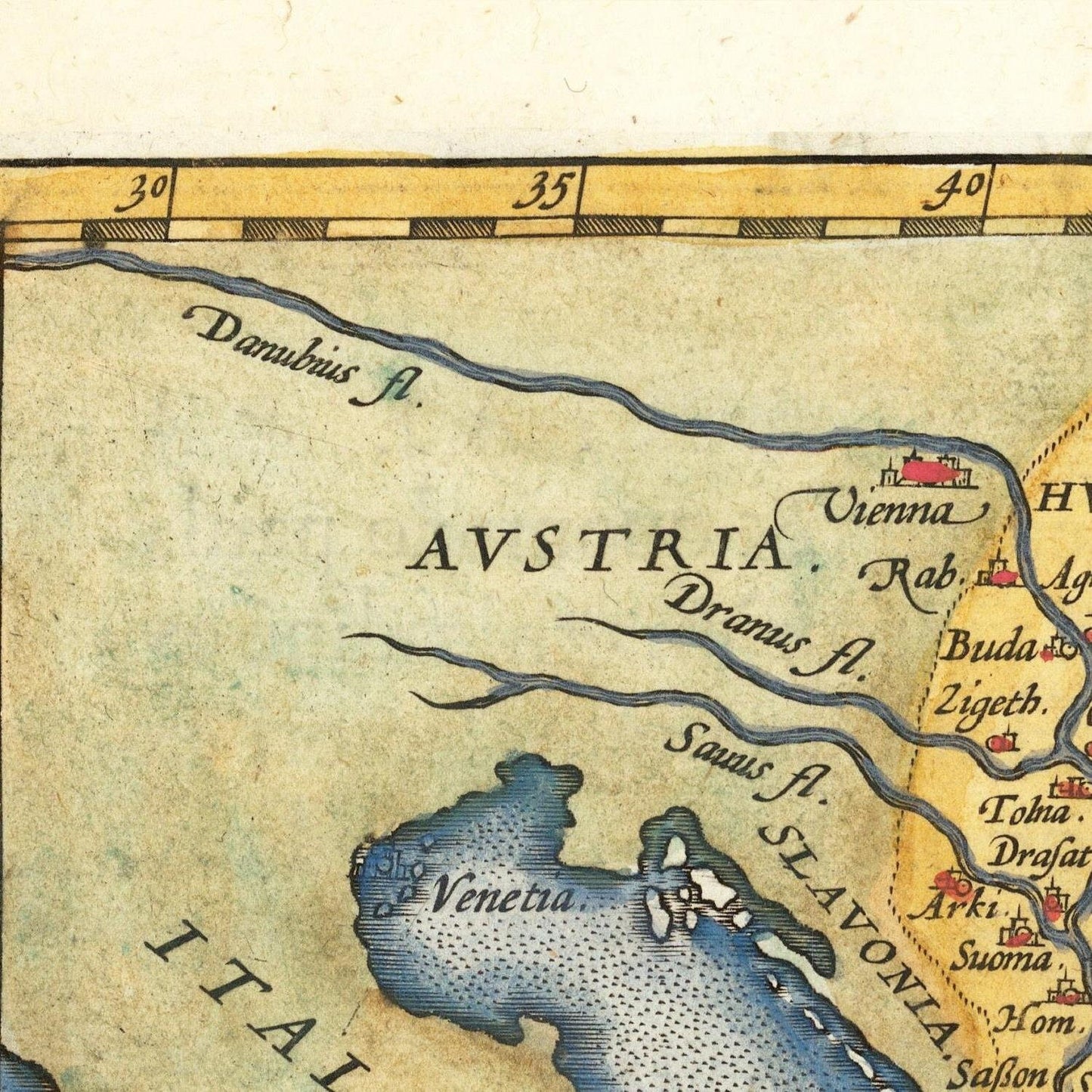 detail of the map from the centre left