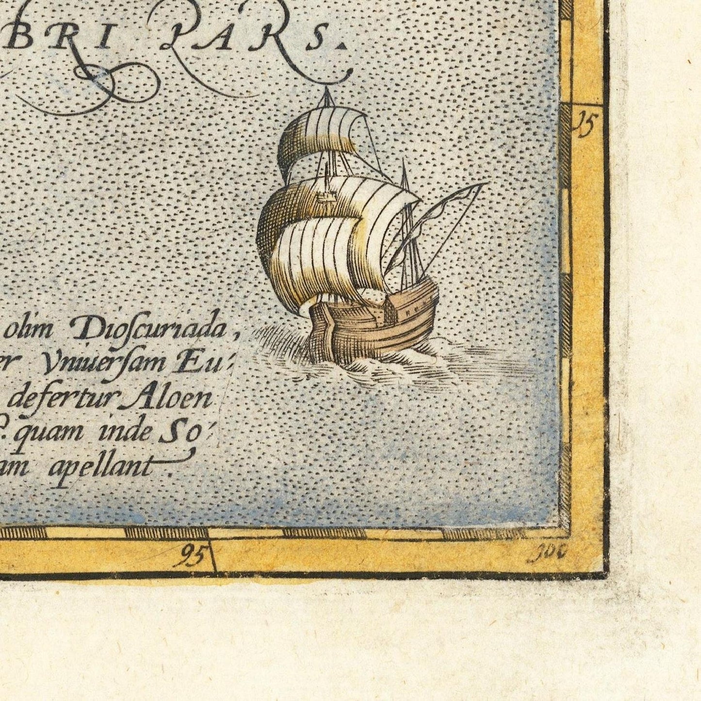 detail of the map from the bottom right corner