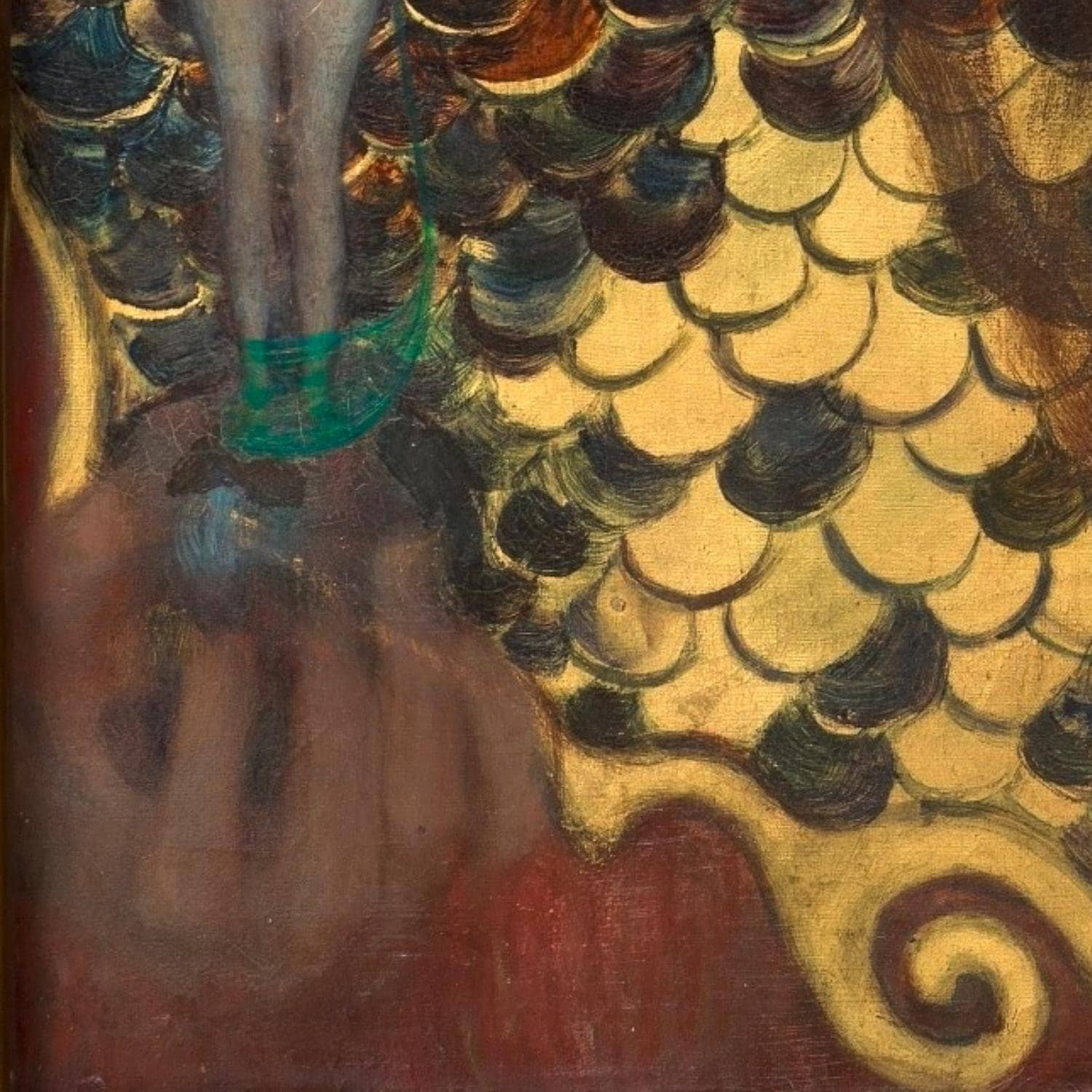 detail of the fine art reproduction from the bottom left corner