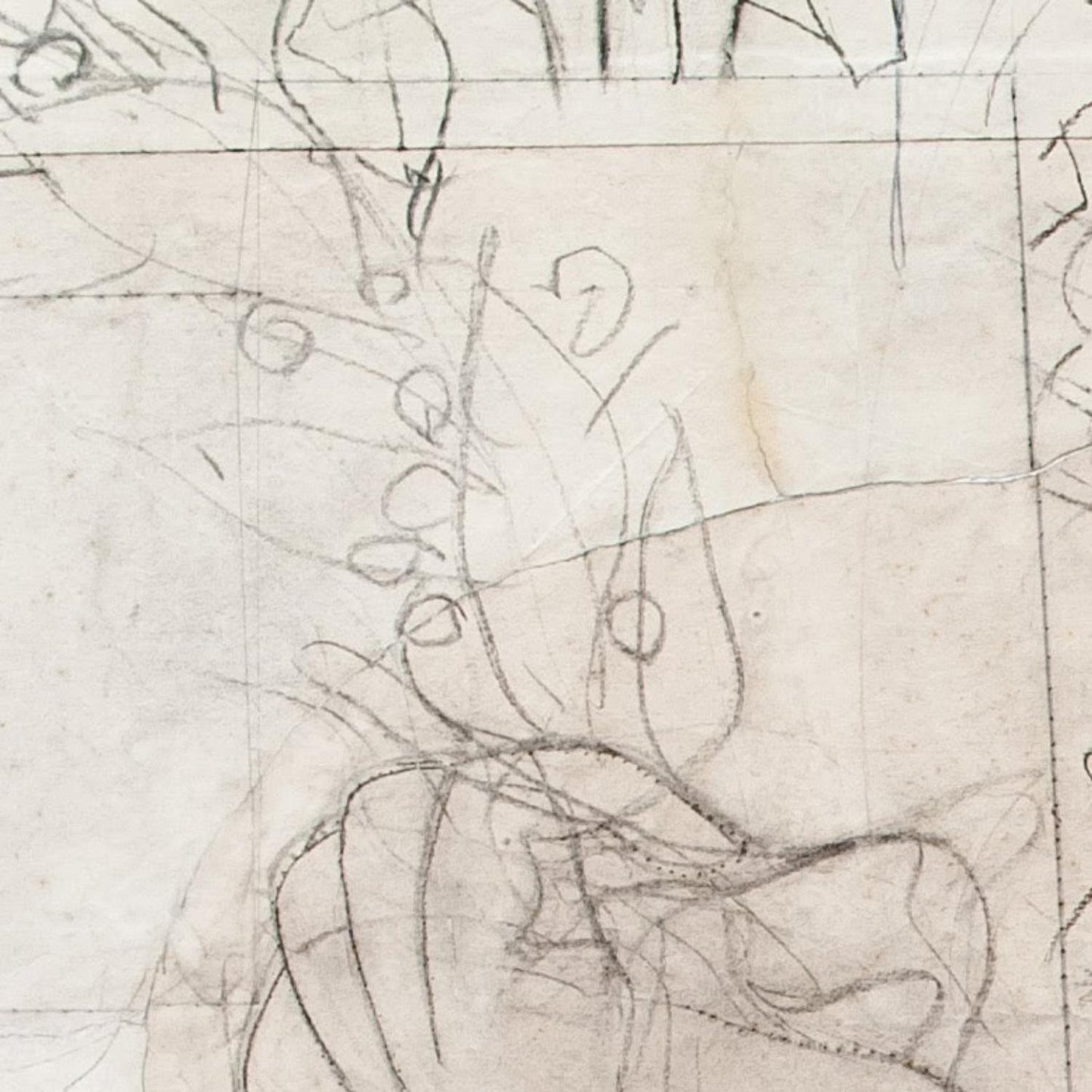 detail of the drawing reproduction from the top left corner