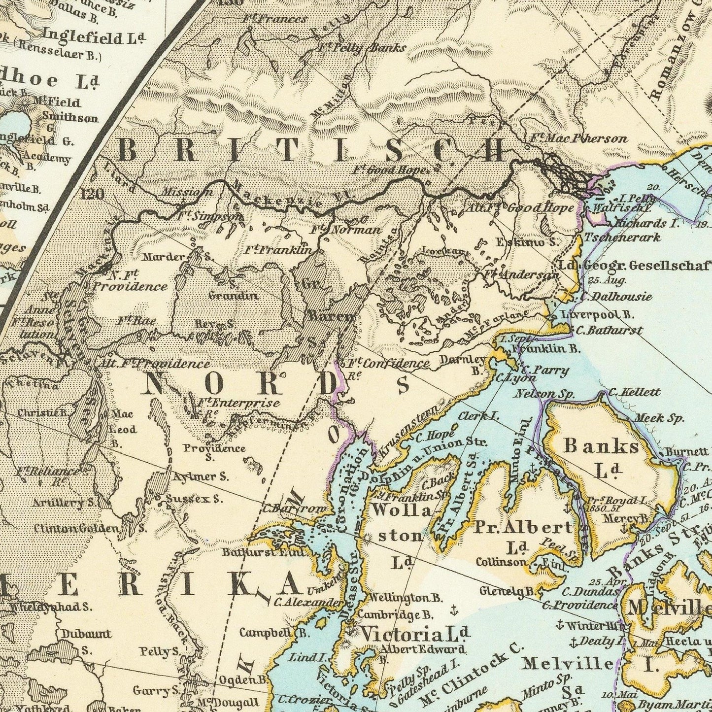 detail of the map from the centre left