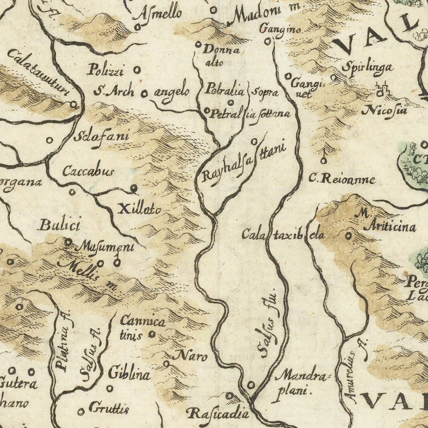 detail of the map from the centre 