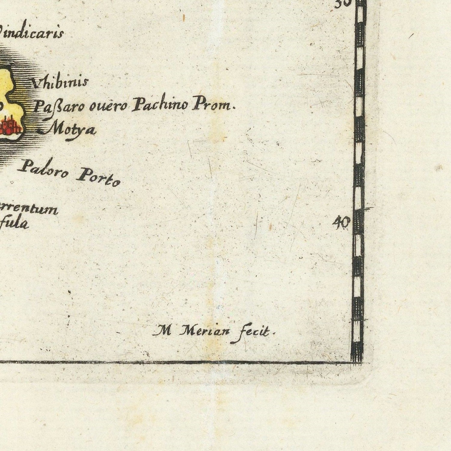 detail of the map from the top right corner