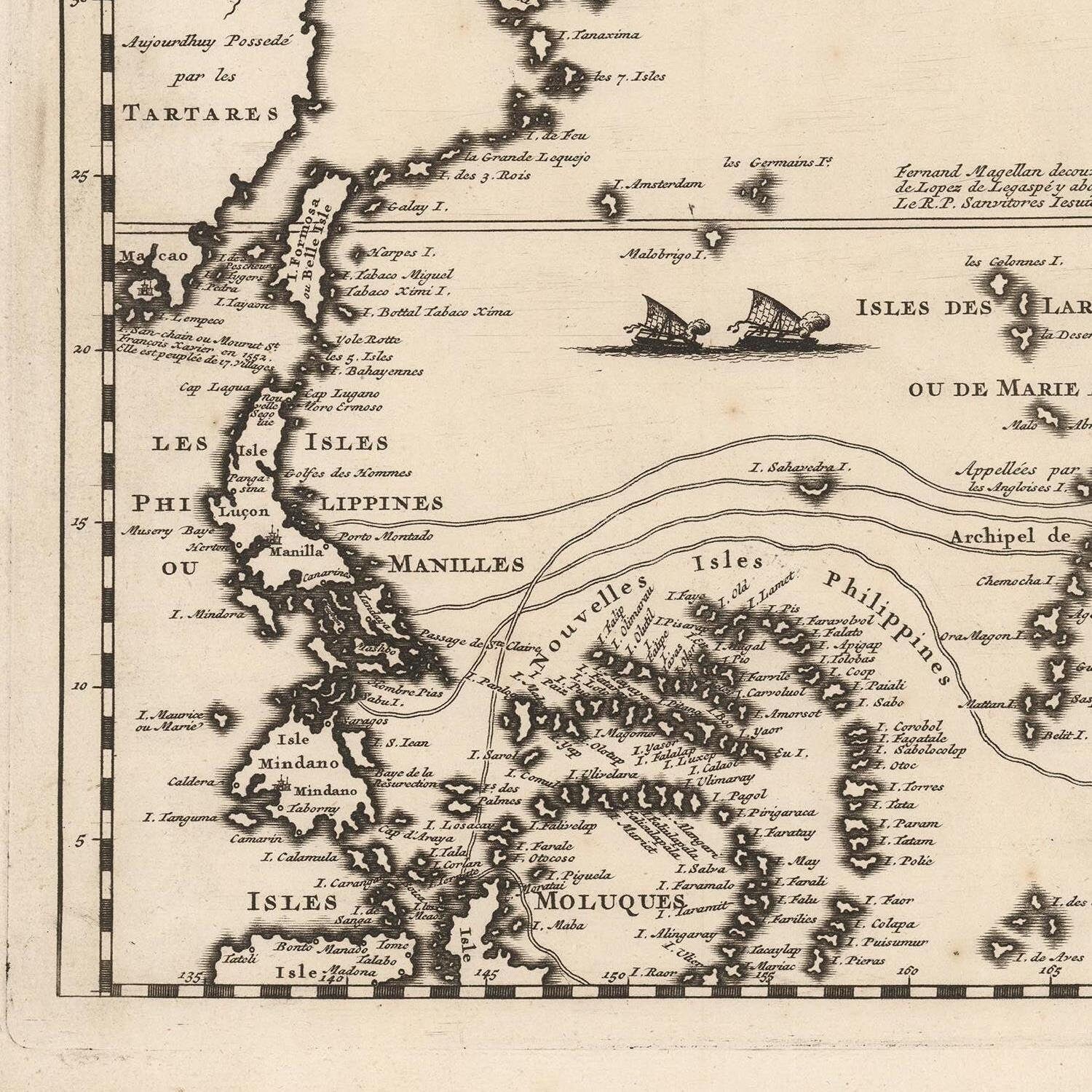 detail of the map from the bottom left corner