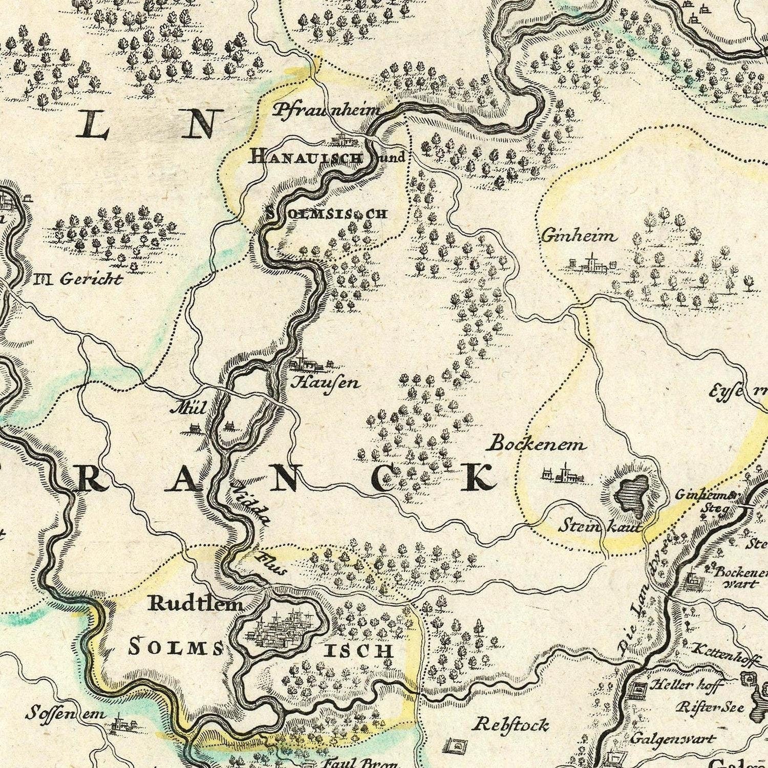 detail of the map from the centre left