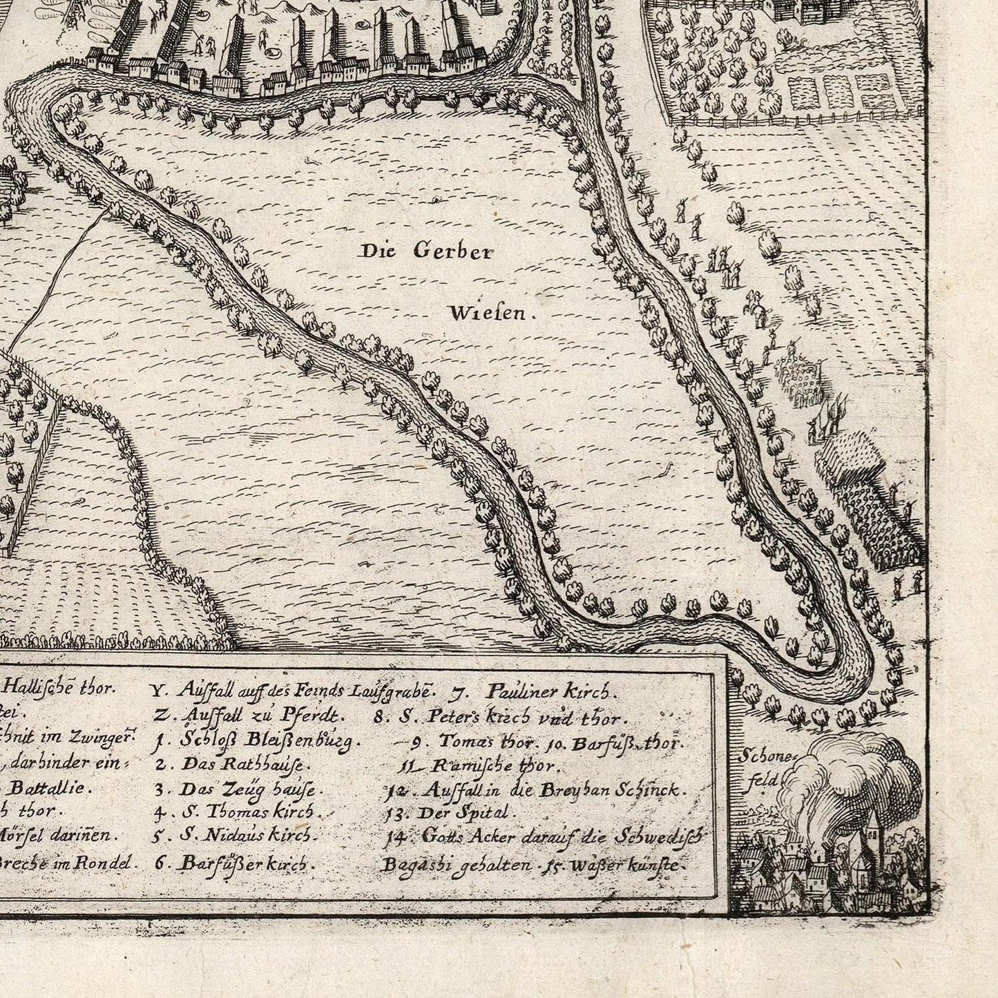 detail of the map from the bottom right corner