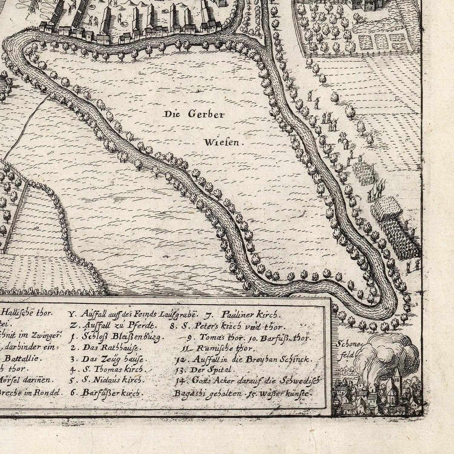 detail of the map from the bottom right corner