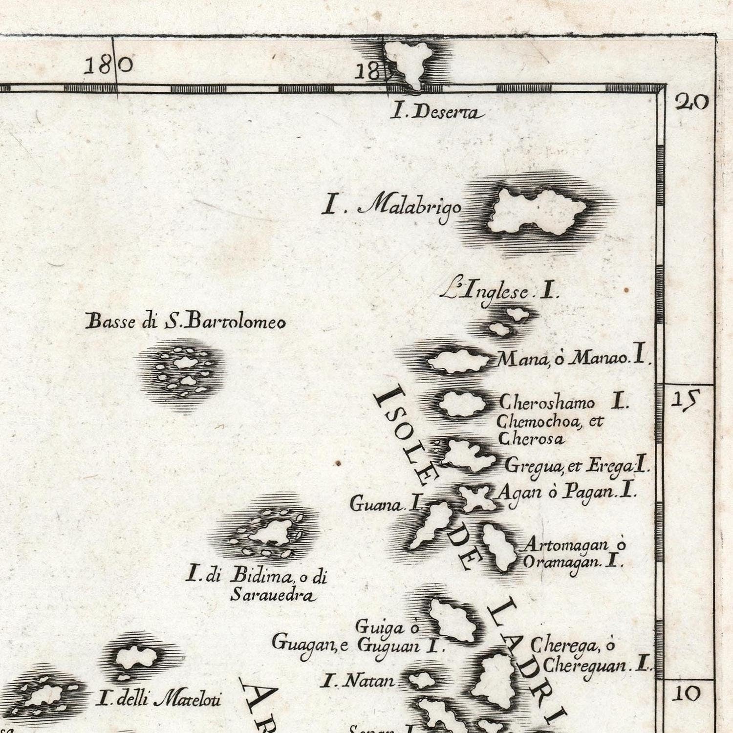 detail of the map from the top right corner