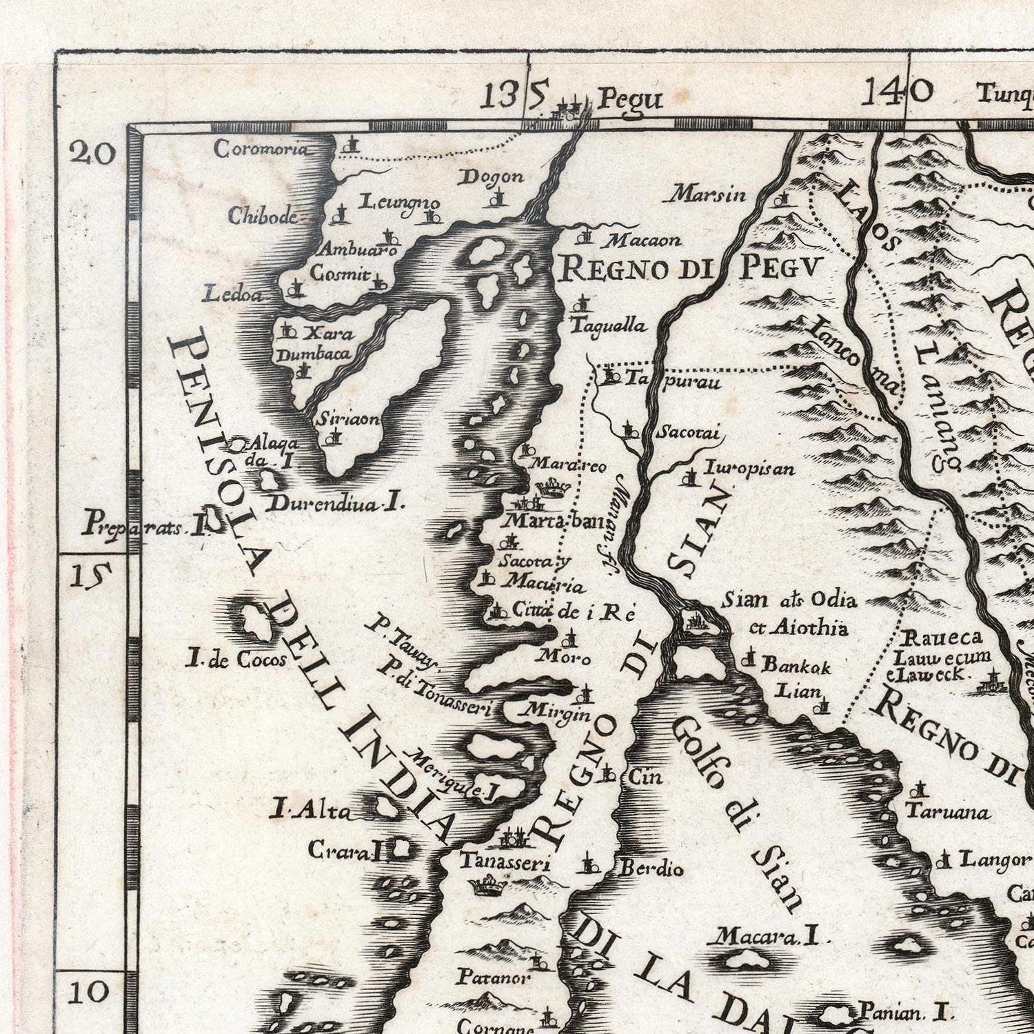 detail of the map from the top left corner